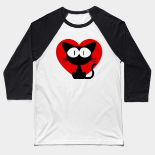 Big Eye Kitty Baseball T-Shirt